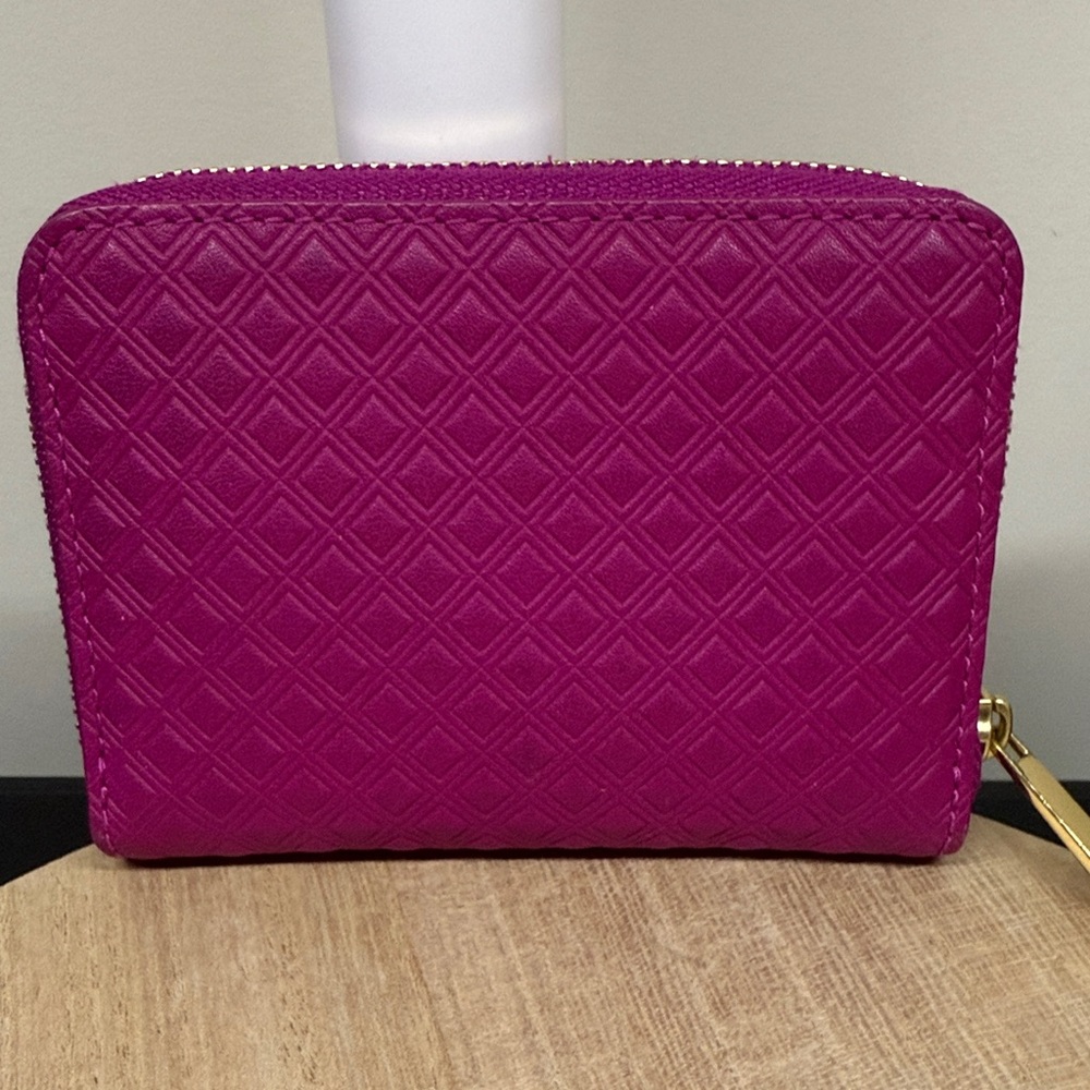Tory Burch Party Fuchsia Quilted Marion Embossed Zip Coin Case - Picture 5 of 16